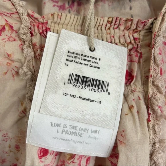 ❌SOLD❌Magnolia Pearl Floral Millie Jo Blouse TOP 1413 - Picture 9 of 10